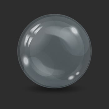 Drop of serum lotion cleansing foam for face care, transparent air soap bubble on black background vector