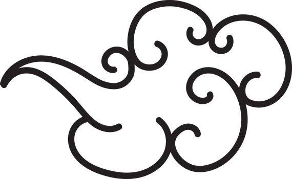 Cloud elegant style black outline color png