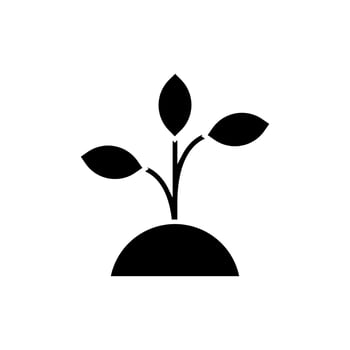 Plant icon. Flat illustration of plant icon for web design vector