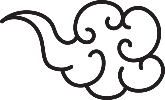 Cloud elegant outline style black color png