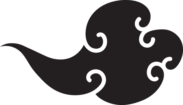Cloud elegant traditional style black color png