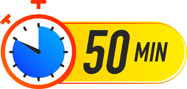 Timer icon 50 minutes colorful style png