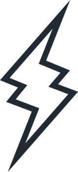 Lightning icon line style for wireless charging black color png