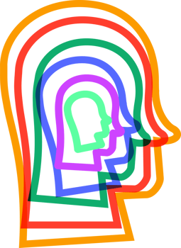 Creative mind symbol modern color line style png