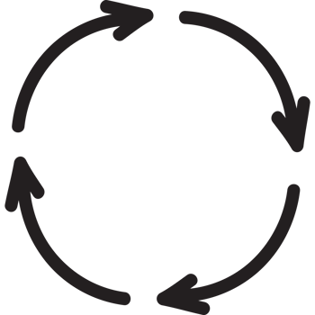 Recycle symbol hand draw style black png