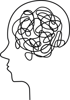 Creative mind symbol modern color style line png