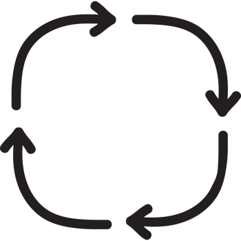 Recycle symbol hand draw style bold line black color png