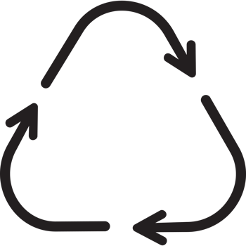 Recycle symbol hand draw style black color for ecology project png