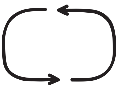 Recycle symbol hand draw line style black color png