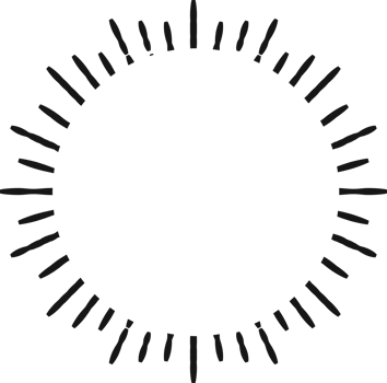 Sunburst black color line flat for decoration png