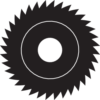 Saw disk black color flat style for emblem png