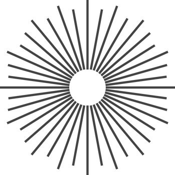 Sunburst black line flat style firework png