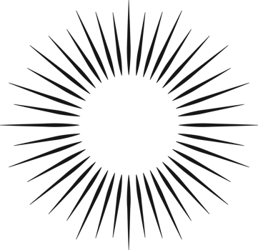 Sunburst black color line flat firework png