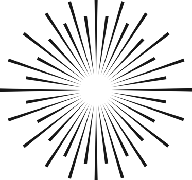 Sunburst black color line flat style isolated for design project png