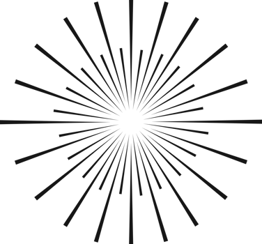 Sunburst black color line flat style 4 png