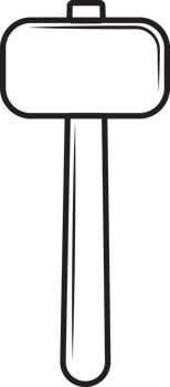 Hammer icon outline style black color png