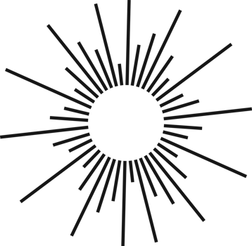 Sunburst black color line style png