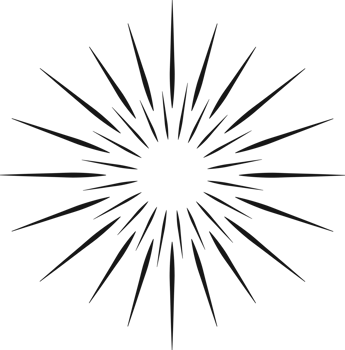 Sunburst black color line flat style isolated for design png