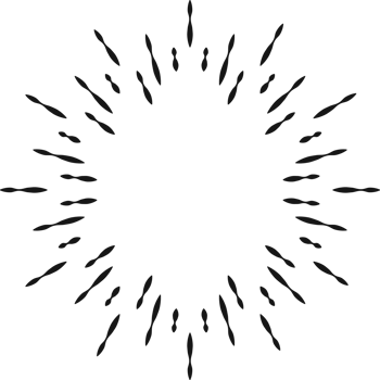 Sunburst black color line flat style 6 png