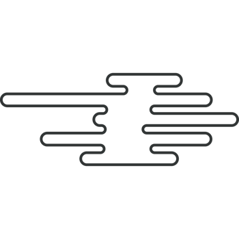 Chinese cloud line style black color isolated png