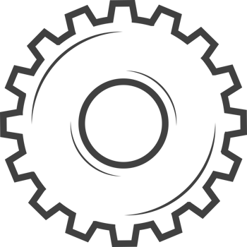 Gear symbol line style black color png