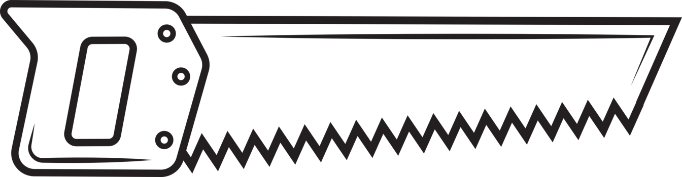 Handsaw outline black color flat style png