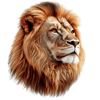 A lion head with a long mane png