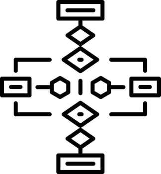 A line style icon of flowchart diagram vector