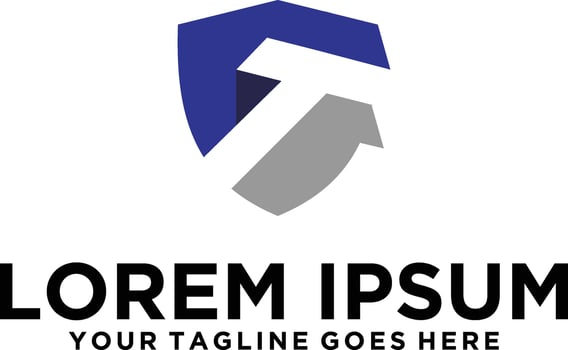 Letter T Shield logo design vector
