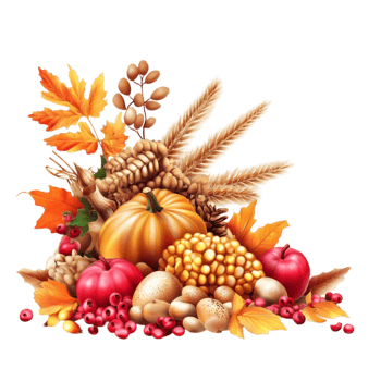 Thanksgiving background and fruit pumpkin png