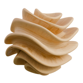 A wooden sculpture with a wavy shape 3D Wooden Sphere Shape Icon png