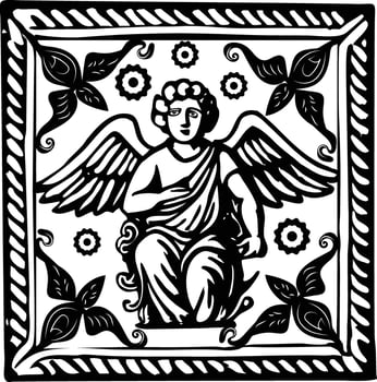 A vintage style illustration of roman ceiling vector