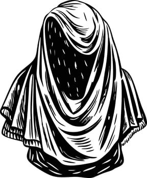 Veil cloth illustration in vintage style vector