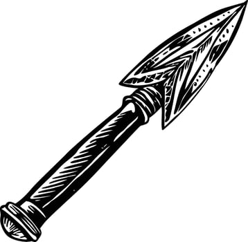 Roman spear weapon illustration in vintage style vector