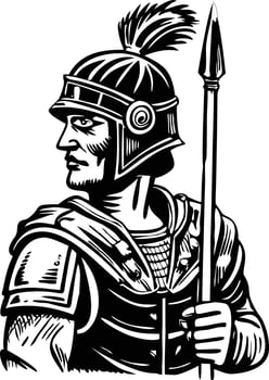 A vintage illustration of roman warrior vector