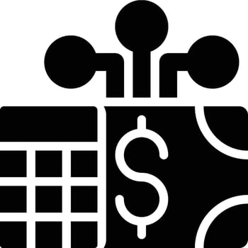Accounting System, ERP Accounting Glyph Solid Icon vector