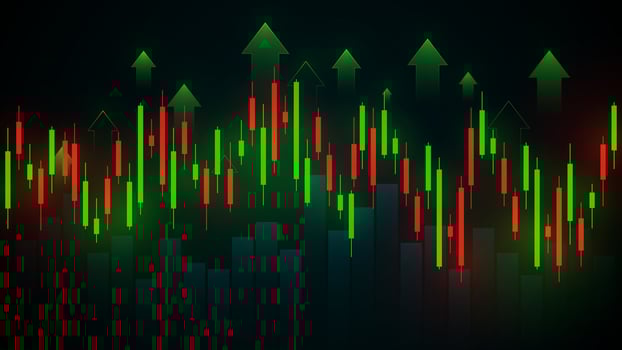 Stock market investment graph, global market vector
