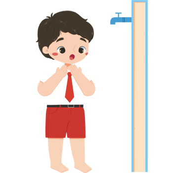 Cute islamic elementary schoolgirl pray before wudu png