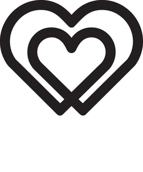 a black and white heart icon vector