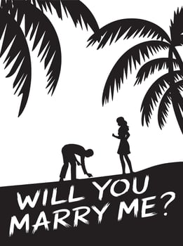 will you marry me, couple love illustration vector