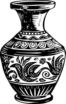 Sketchy illustration of a beautiful vintage vase vector