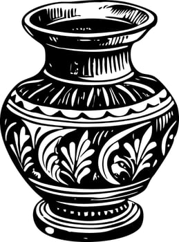 Sketchy illustration depicting a vintage pottery vase vector