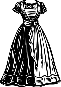 A vintage illustration of edwardian gown vector