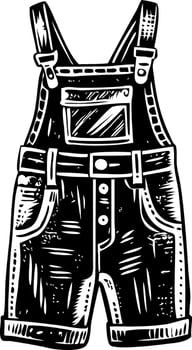 Retro overalls vintage style illustration vector