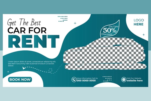 Car Rent and Professional car Billboard Design Template vector