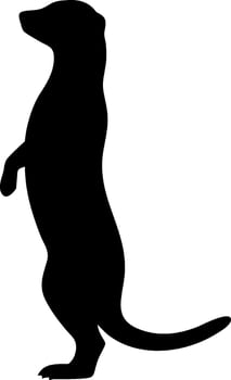 Meerkat Silhouette Design in Desert Scene vector