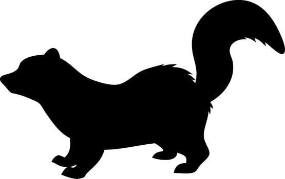 Wildlife Skunk Silhouette Art for Emblems Stickers and Merchandise vector