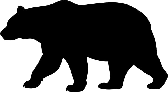 Strong Bear Silhouette Design Powerful Wildlife Animal Emblem vector