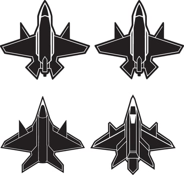 coloring page Fighter jet icon vector