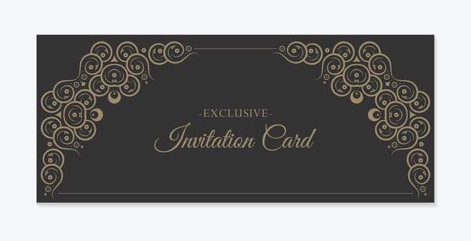 Flat Invitation card design vintage style. vector